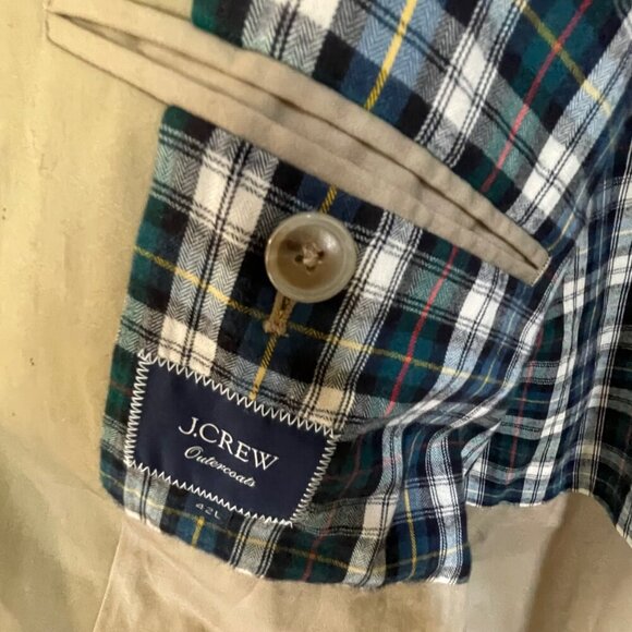 J.Crew Ludlow Trench Coat Mens 42 Long Khaki Water-Resistant Lined - Picture 14 of 15